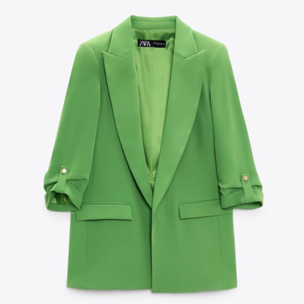 ZARA BLAZER WITH ROLLED UP SLEEVES MEDIUM